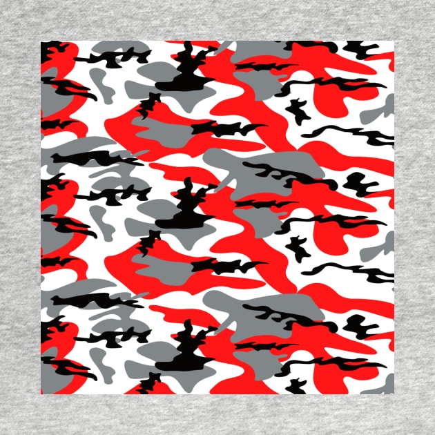 Red and black Camo pattern Camouflage by Tshirtstory